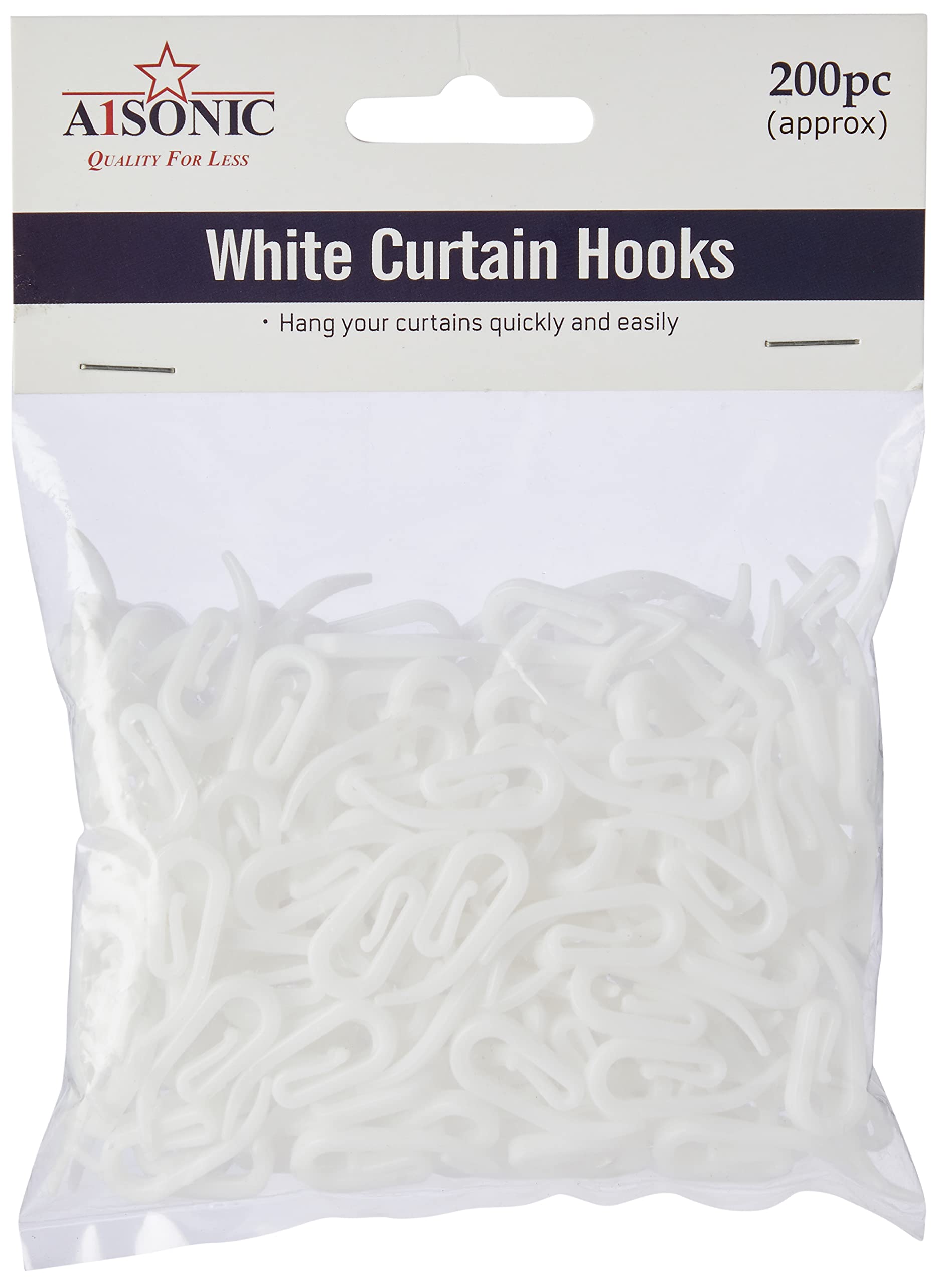 A1SONIC® curtain hooks white 200