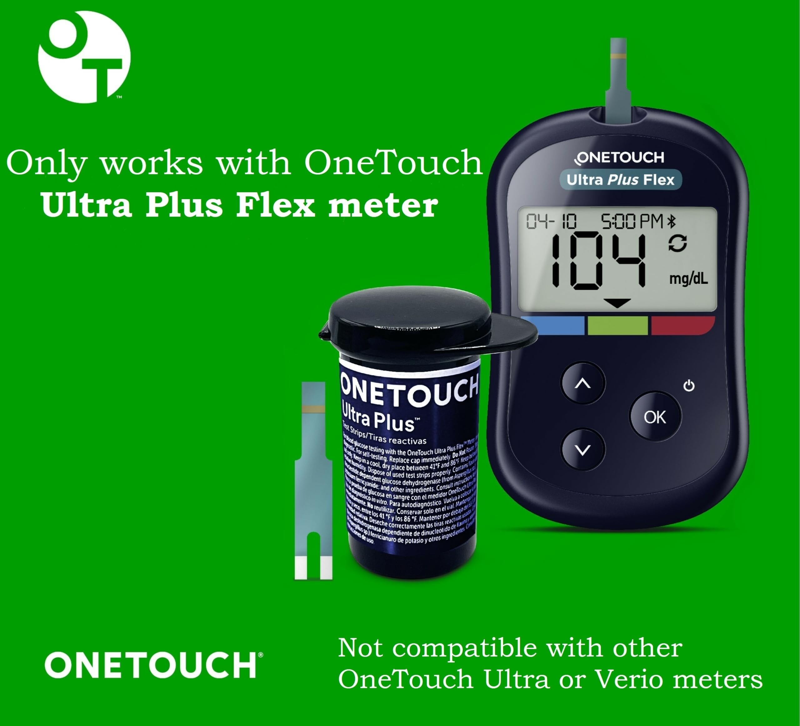 OneTouch Ultra Plus Diabetic Test Strips - 60 ct (Only Works with OneTouch Ultra Plus Flex Blood Sugar Meter)
