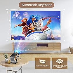 [180°Adjustable Stand] Smart Mini Projector with