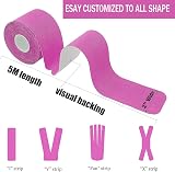 ANAMPION Kinesiology Tape Precut 3 Rolls 60 Strips 5m Pink Waterproof view 3