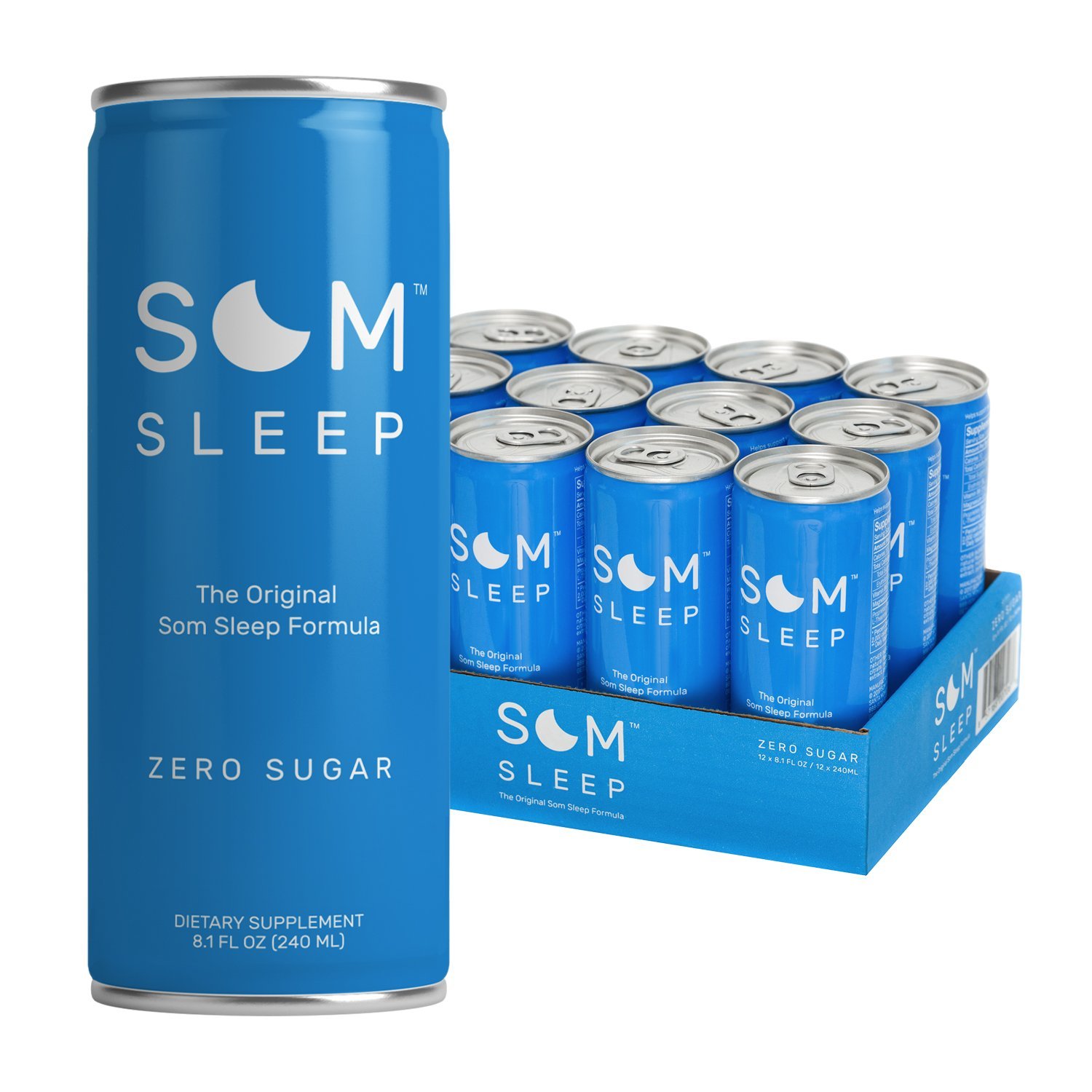 Som Sleep, The Original Sleep Support Formula w/ Melatonin, Magnesium, Vitamin B6, L-Theanine & GABA – Non-GMO, Vegan, Gluten-Free Sleep Aid Drink Supplement – Zero Sugar, 8.1 Fl Oz, 12-Pack