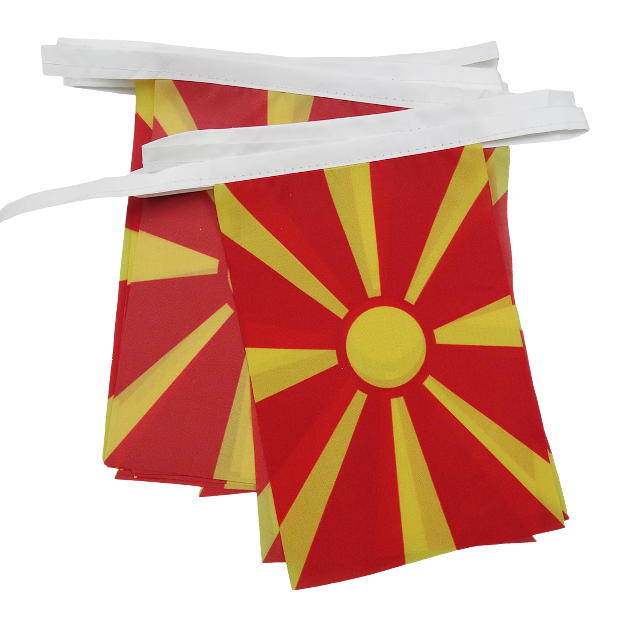 AZ FLAG Macedonia Bunting Flag, 20 Ft Garland with 20 Small Macedonian Flags 8'' x 6'', 100% Polyester String Pennant, 6 meters — image 1