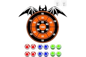 HEYPRIIL Halloween Party Games Toys for Kids, Large 26" Halloween Bat Dart Board Game Decorations Centerpieces Party Supplies with 12 Sticky Balls for Halloween Birthday Gifts for Age 3+ Boys Girls