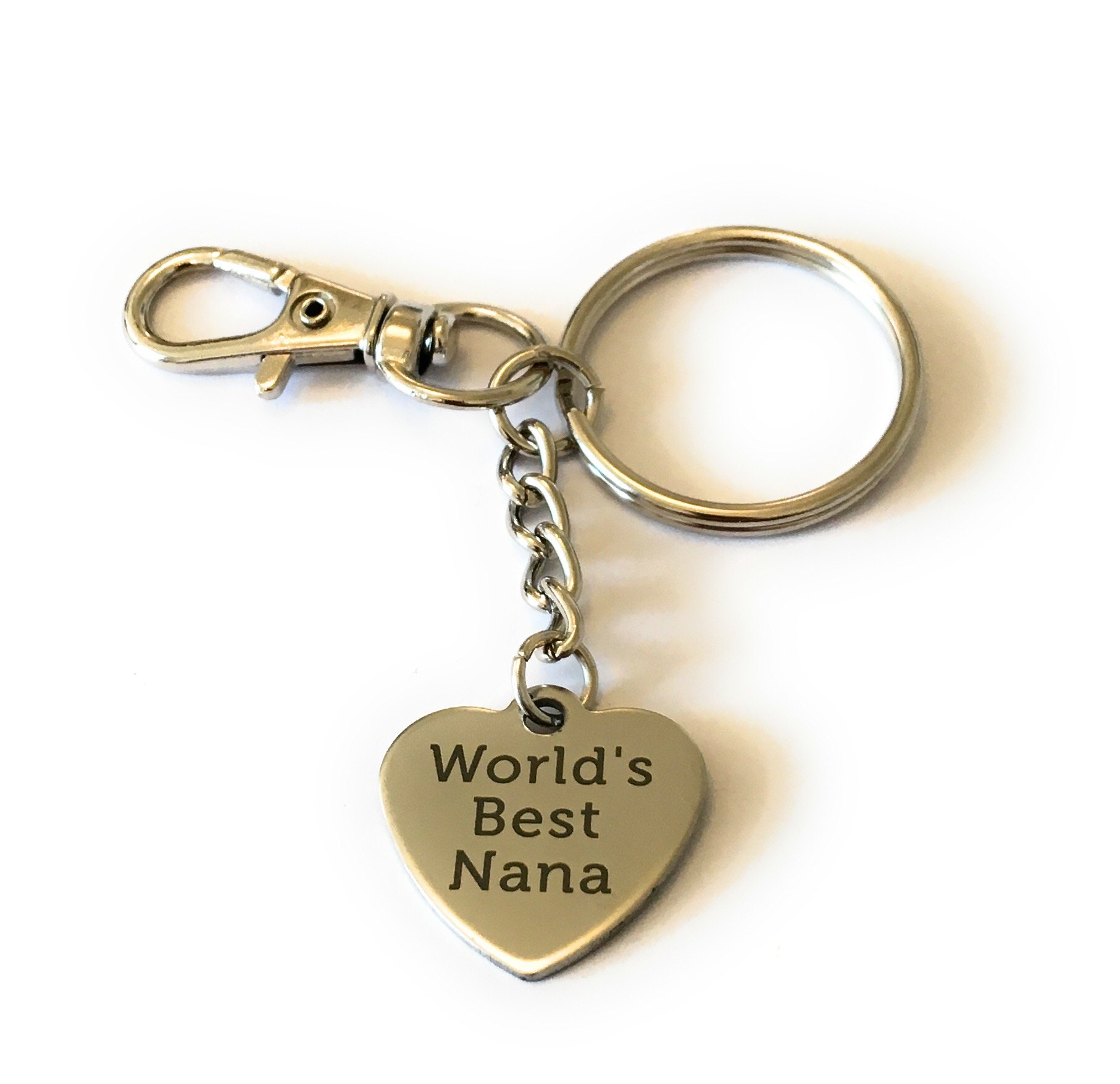 FizzyButton Gifts World's Best Nana heart keyring handbag charm with turquoise gift box