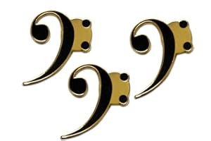 Novel Merk Bass Clef Music Lapel Pin, Hat Pin & Tie Tack Set - Clutch Back