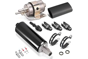 YINLOWA GSL392 Inline Fuel Pump & 58 PSI Fuel Filter Regulator 58 PSI LS Swap Fuel Pump EFI Conversion Fuel Filter Pressure Regulator 255LPH High Pressure External Pump 6AN Fittings 400-939 GSL392-400-939