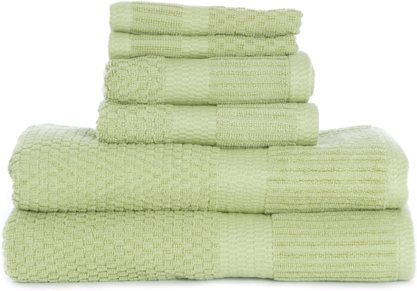 ADI Stratford Textured Terry 6Piece Towel Set, Green Tea