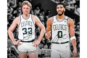 Ikonic Fotohaus Larry Bird Jayson Tatum Signed Photo Autograph Print Wall Art Home Decor
