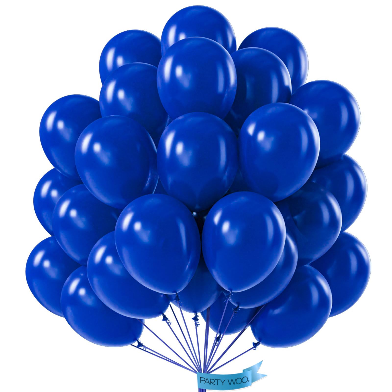 Photo 1 of PartyWoo Royal Blue Balloons 50 pcs 12 Inch Matte Dark Blue Latex Helium Balloons for Graduation Independence Day Memorial Day Baseball Baby Shower Gender Reveal Birthday Party Decorations Blue-Y59