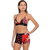 COCO BRANDS Womens Underwear Set - 2 Piece Snoopy Strawberry Shortcake Bralette Bras for Women & Boys Shorts Panty Set