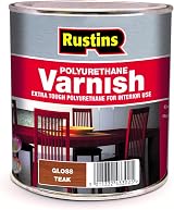 Rustins POGT250 Polyurethane Varnish Teak Gloss 250ml Tough Durable Interior