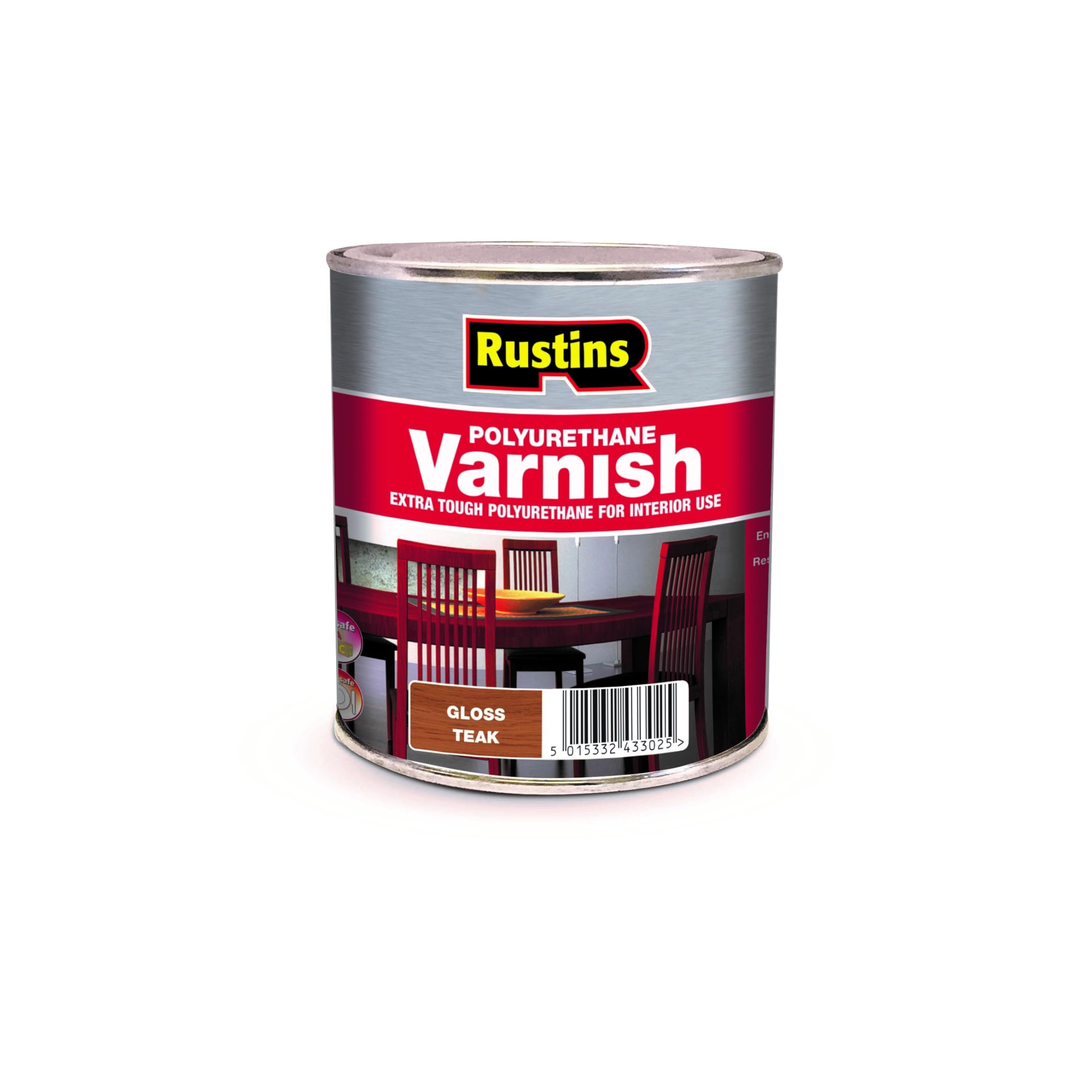 RUSTINS POGT250 Polyurethane Varnish, Teak Gloss, 250 ml
