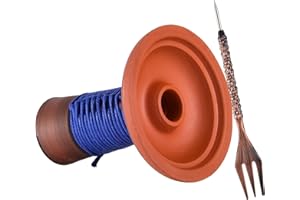 IMPACHETA Hookah Bowl Red Clay Shisha Perfect Work with Heat Management System and Foils Attach Poker Mace Twist Shape Shisha Fork Practical Hookah Accessories (Blue)