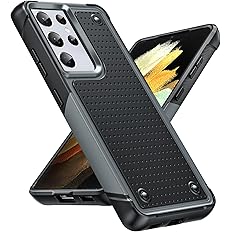 LeYi for Samsung S21 Ultra Case, Samsung Galaxy S21 Ultra Case 5G, Shockproof Heavy Duty Dual Layer Protective Hard PC Textur