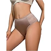 SweatyRocks Women's Criss Cross Satin Panties Cut Out Brief Soft Breathable Underwear