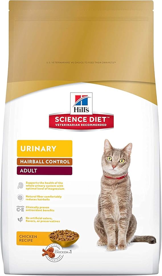 Hill's Science Diet Adult Urinary & Hairball Control Cat Food, Chicken