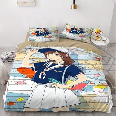 Amazon Co Jp アダルトアニメゲーム寝具セット漫画寝具セット3dプリント日本アニメ羽毛布団カバーセクシー ラブリーガールズベッド キルトカバーホームテキスタイルベッドカバーセット キング ホーム キッチン