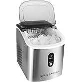 Frigidaire EFIC103-AMZ-SC Counter Top Maker with Over-Sized Ice Bucket, Stainless Steel, Self Cleaning Function, Heavy Duty, Stainless