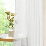 MRTREES White Voile Curtains 2 Panels 132x137 cm Rod Pocket 54 Drop view 4