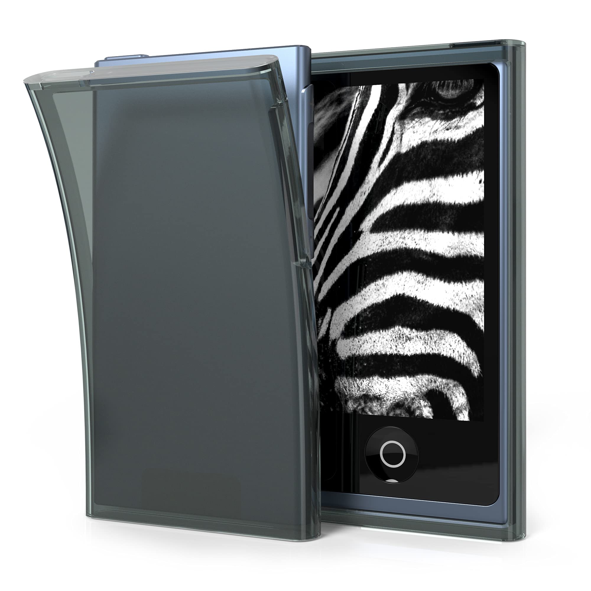 kwmobile Crystal Case Compatible with Apple iPod Nano 7 Soft TPU Silicone Protective Cover - Black/Transparent