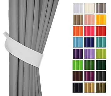 Rollmayer 2er Pack Vorhänge mit Tunnelband Kollektion Vivid (Weiß 1, Drapierung) Blickdicht Uni einfarbig Gardinen Schal für 