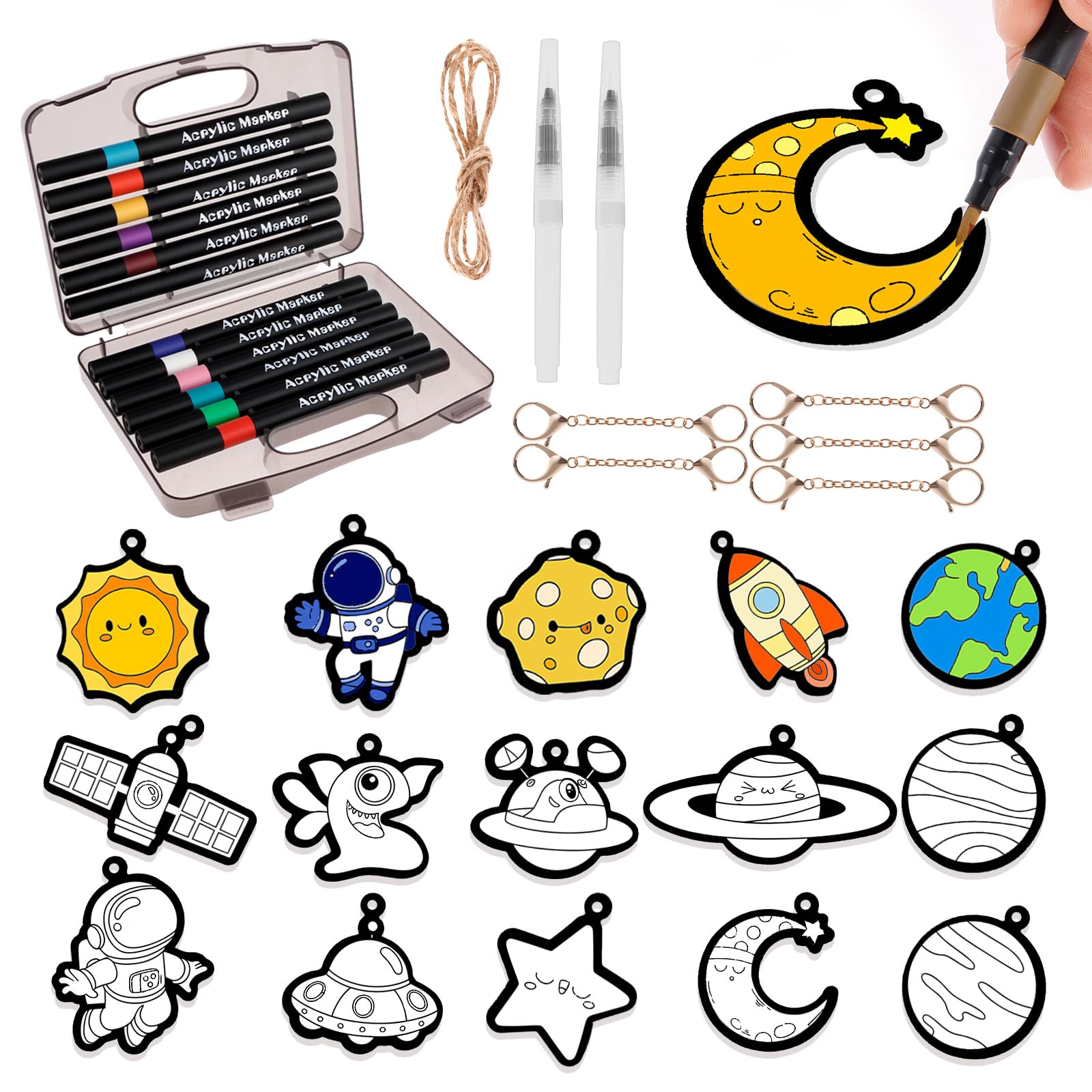 VAVPUP 3D Art Kit,Magic Foam Texture Painting Kit,DIY Fluffy Texture Paper Set for Cards,Posters,Holiday Decorations,12 Colored Pens,2 Water-Based Pens,6 Keychains,1 String,1 Instruction Manual