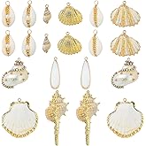 COGCHARGER Bulk Shell Charms for Jewelry Making Bulk Natural Seashell Charms Beach Ocean Conch Pendants for Earrings Necklaces Bracelets DIY Supplies