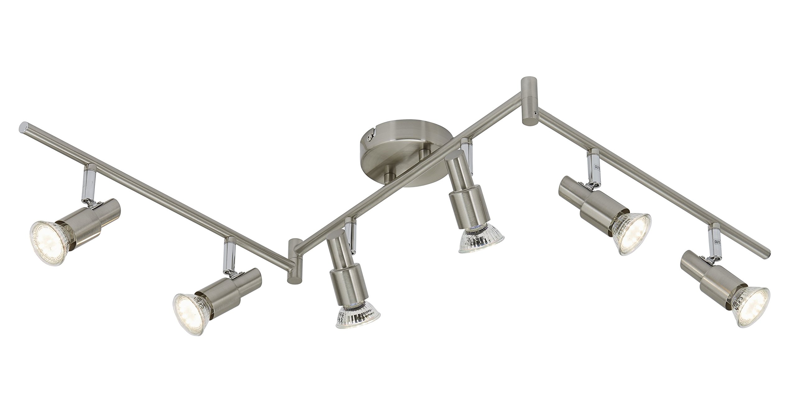 BRILONER Ceiling Lights/LED Spotlights, Metal, Satin Nickel, GU10, 3 W