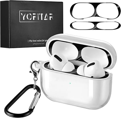 Amazon 改良モデル Yofitar Airpods Pro 用 ケース ダストガード付き エアーポッズ プロ 用 シリコンケース 全面保護カバー 落下防止 耐衝撃 装着充電可能 防水 防塵 カラビナ付き Airpods第3世代用のケース クリア Yofitar 家電 カメラ