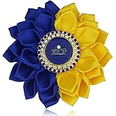 Rhinestone Sigmaa Gamma Rho Brooch Pin for Women 1922 SGRho Corsage Pin Greek Sorority Gift Paraphernalia Jewelry for Sisterhood Soror (Satin 5.5" Sorority Flower Pin)