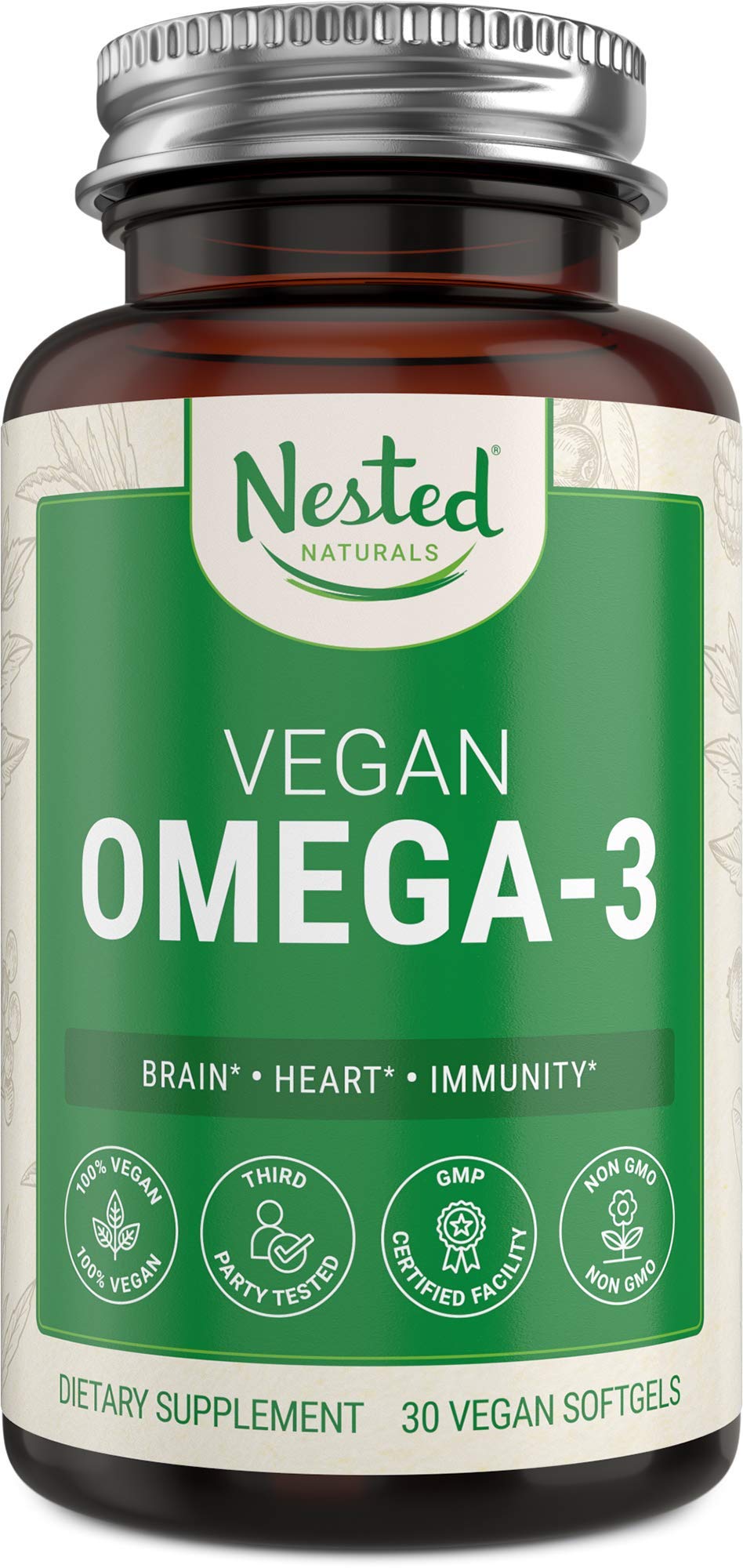 Buy Vegan Omega3 DHA 200mg and EPA 100mg + Green Tea Extract for