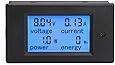 DROK Digital Multimeter DC 6.5-100V 20A Voltage Amperage Power Energy Meter DC Volt Amp Tester Gauge Monitor LCD Digital Display with Blue Backlight Measuring Volts Current with Built-in Shunt