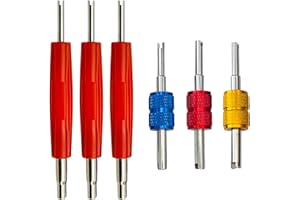 Aracey 6Pcs A/C Valve Core Removal Tool Set, R134a R22 R12 HVAC Double Heads A/C Systems Schrader Valve Stem Core Remover Tools,Air Conditioning Valve Core Remover Schrader Valve Tool