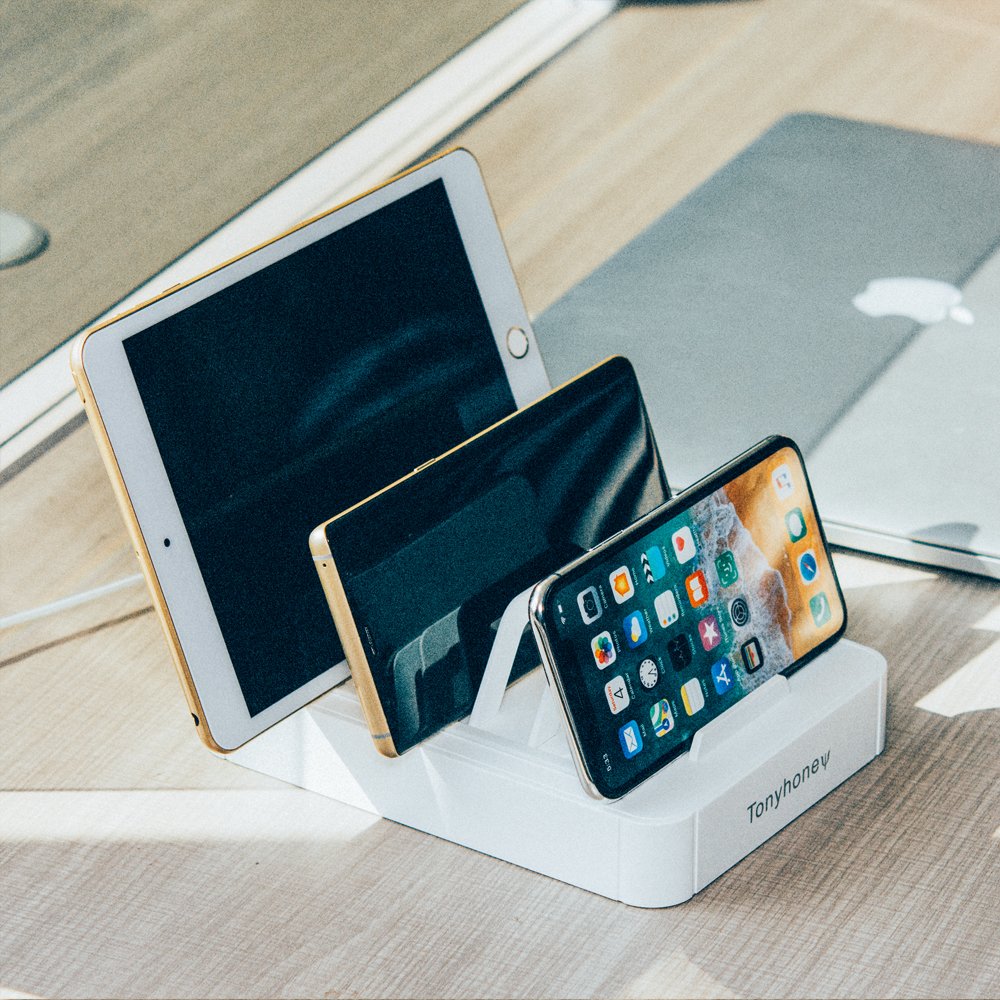 USB Charging Station,Tonyhoney 6-Port Detachable Universal USB Charging Station Dock Stand with Innovative Removable Baffles Organizer for Smart Phones & Tablets