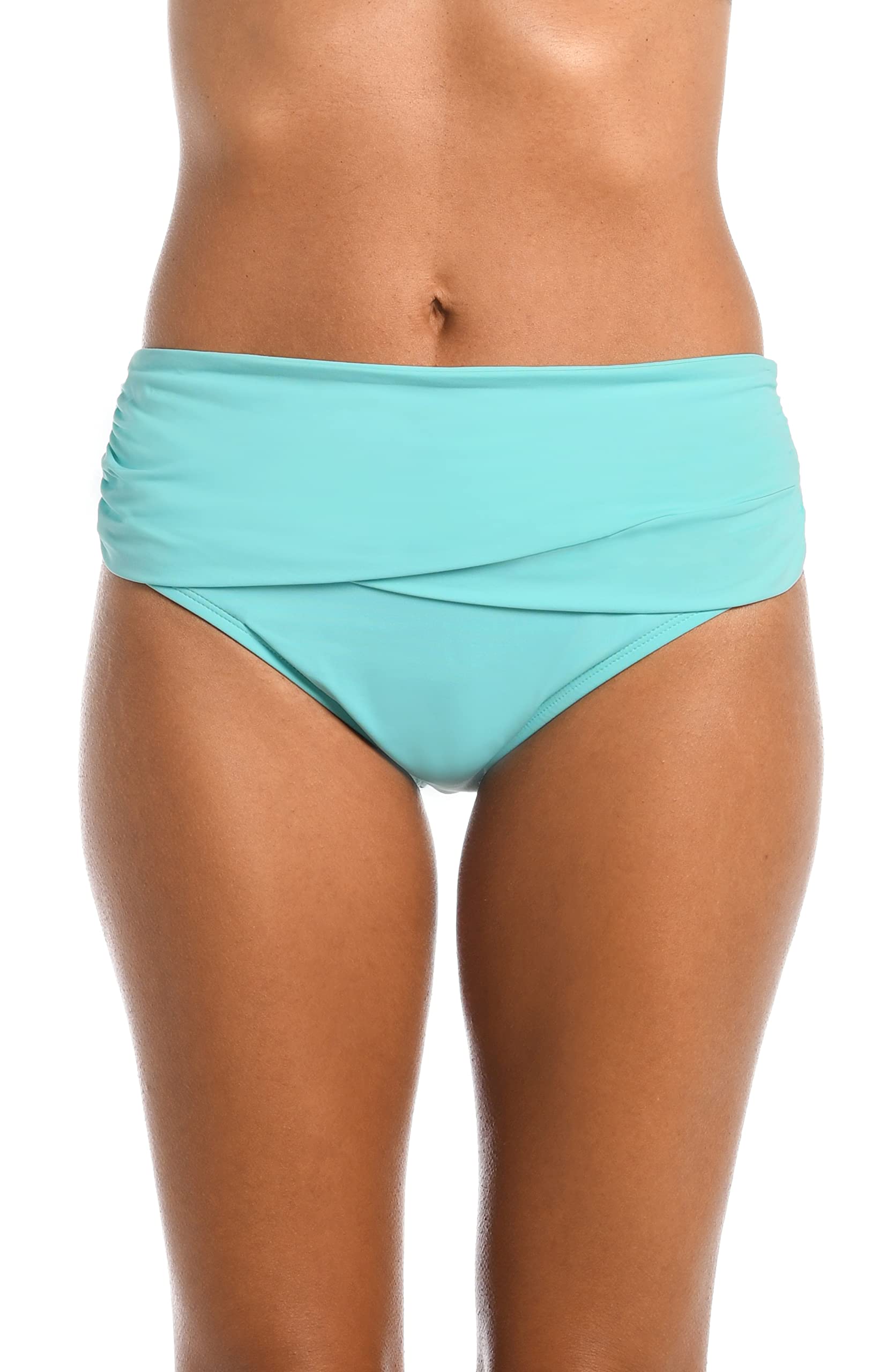 La Blanca Women’s Island Goddess Banded Hipster Swimsuit Bottom, Ice Blue, 6
