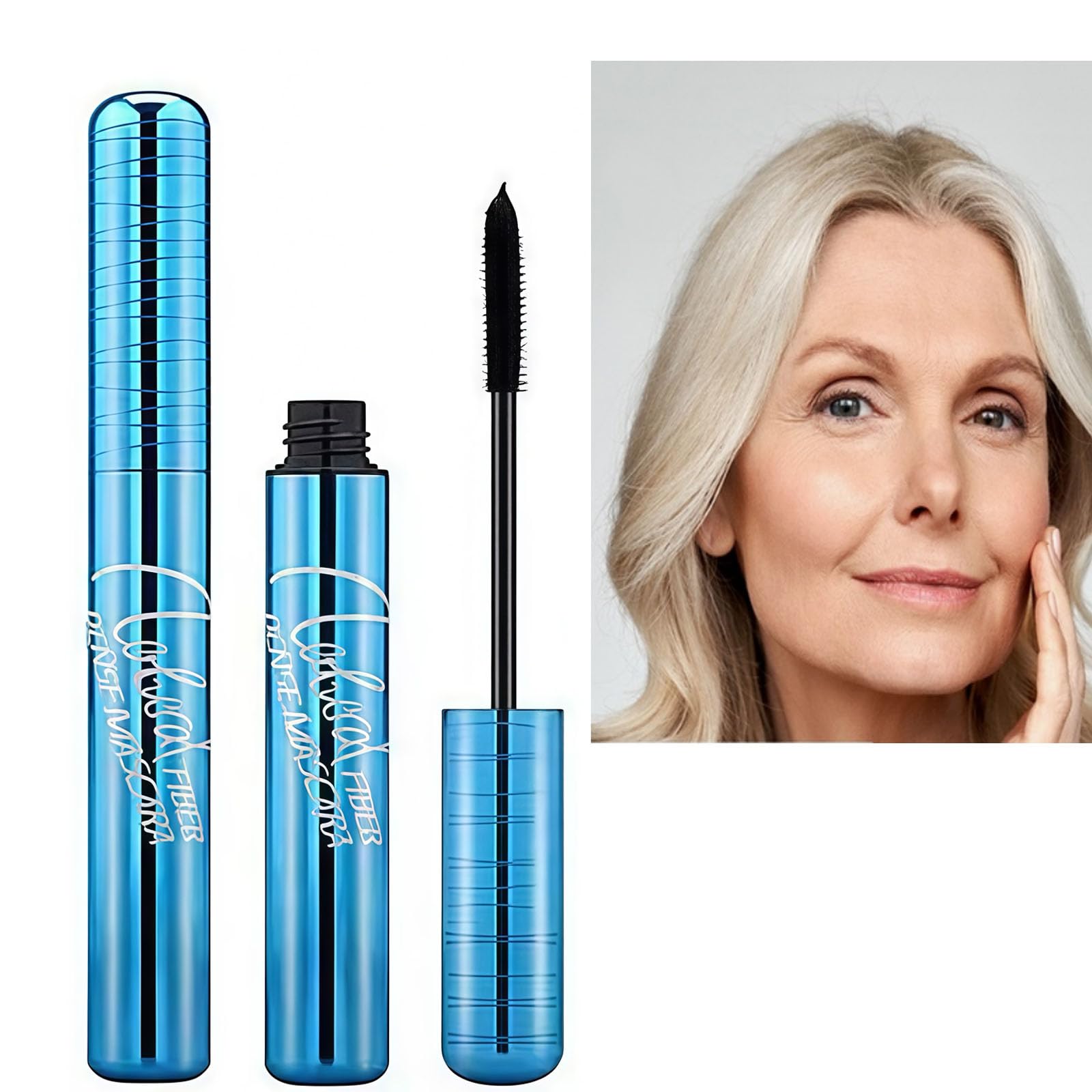 Black Mascara for Older Women, Mascara for Mature Women & Sensitive Eyes, Waterproof Volumising & Lengthening Natural Fiber Lash Mascara For Older Ladies