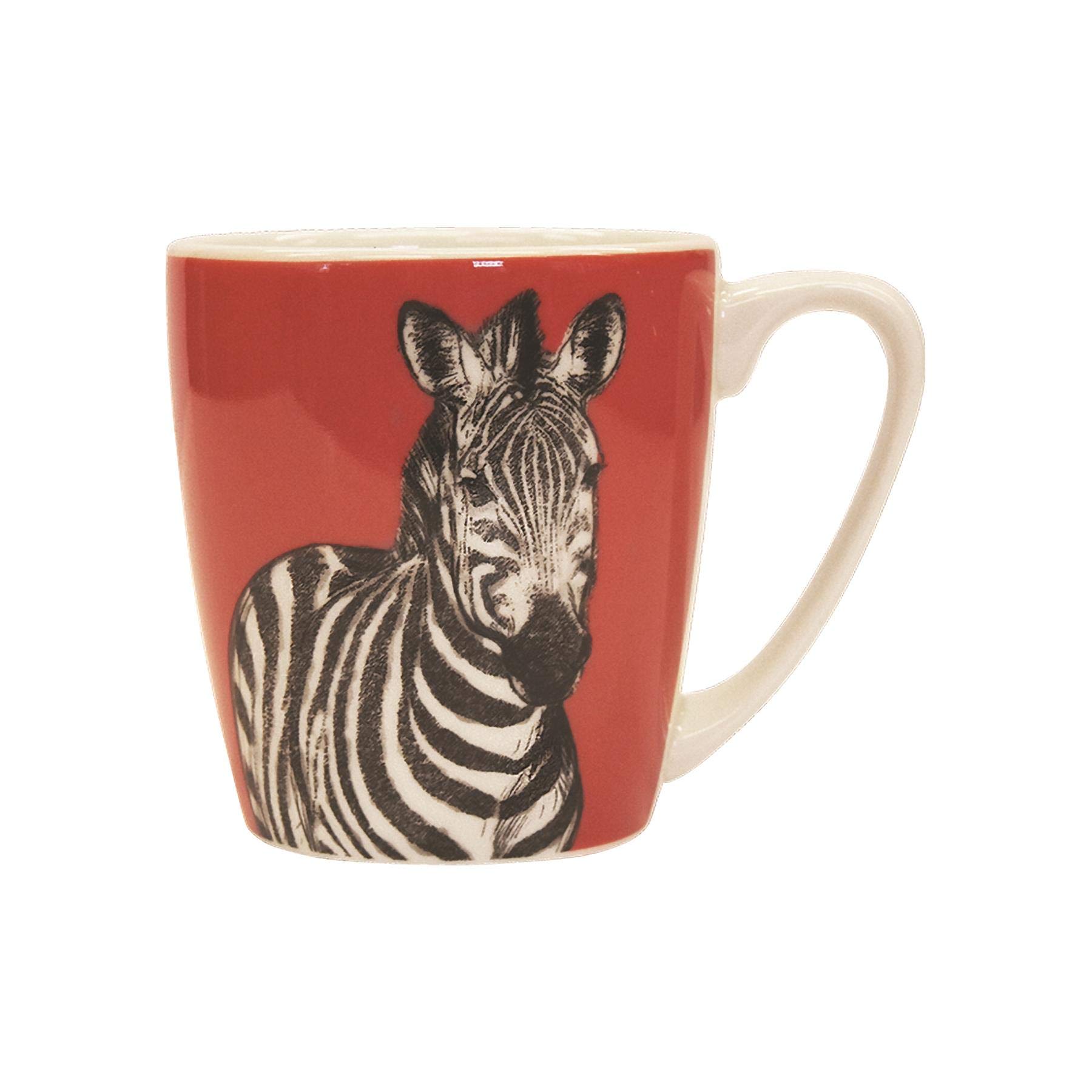 Churchill The Kingdom Animal Mug - Modern Printed Coloured Tea Coffee Cups - 300ml - Zebra