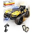 DEERC 9201E 1:10 Large Remote Control Truck with Lights, Fast Short Course RC Car, 48 km/h 4x4 Off-Road Hobby Grade Toy Monster Crawler Electric Vehicle with 2 Rechargeable Batteries for Adult Kid Boy