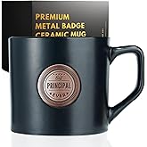 Onebttl Principal Appreciation Gifts for Men Women, Heavy Coffee Mug with Golden Badge for Christmas Retirement, 15oz - Best
