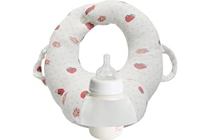 S-SNAIL-OO 12in Baby Bottle Holder, Bottle Holder for Baby self Feeding Newborn, Bottle Propper for Baby, Soft&Skin-Friendly, Free mom's Hands (Strawberry)