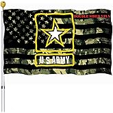 US Army Camo Flag 3x5 Outdoor Double Sided- American United States Army Star Black Military Flags 3 Ply Heavy Duty Fade Resistant Banner for Outdoor Indoor Garage Wall