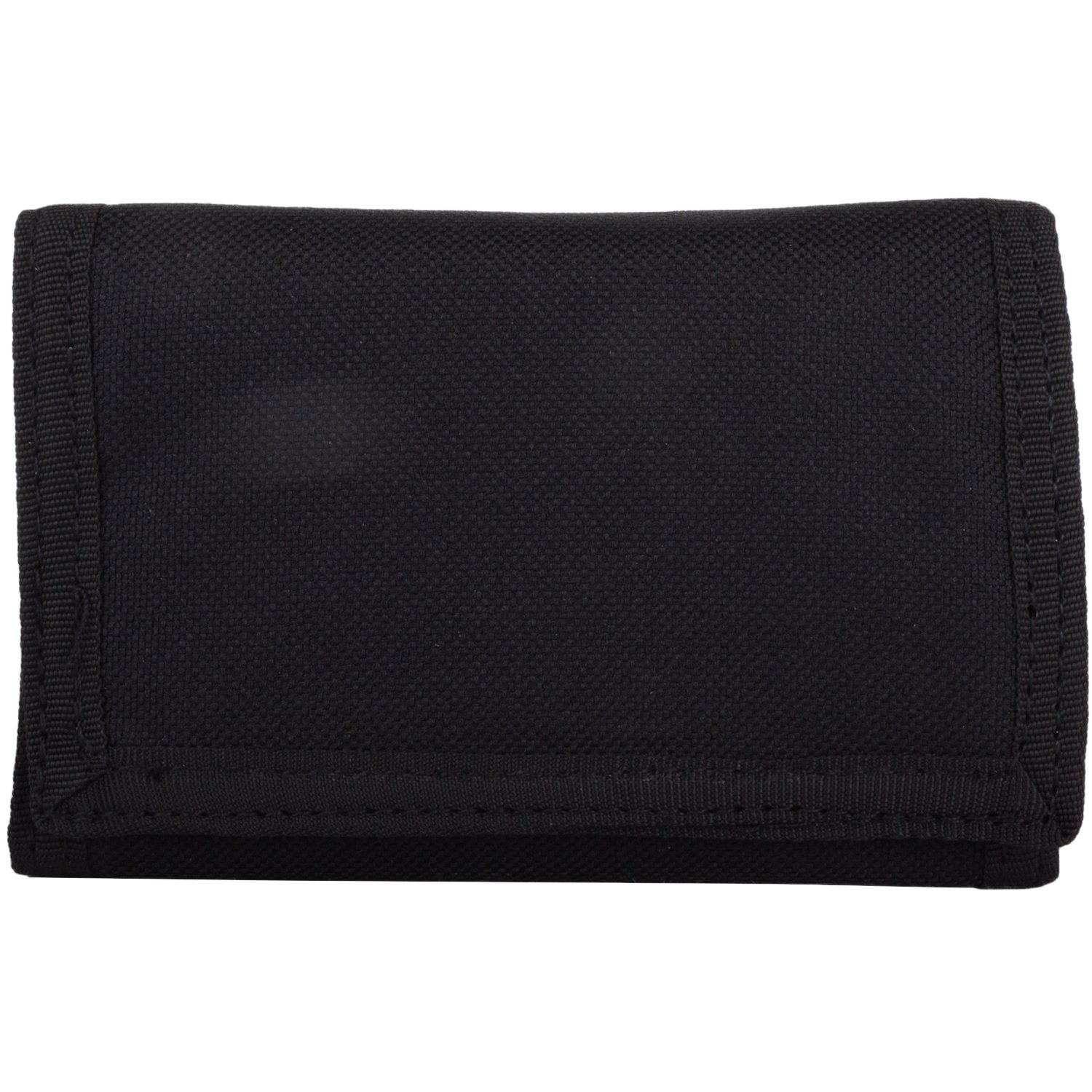 Mens/Boys Canvas Style Bi-Fold Ripper Fastening Money/Coin Holder/Wallet - Black