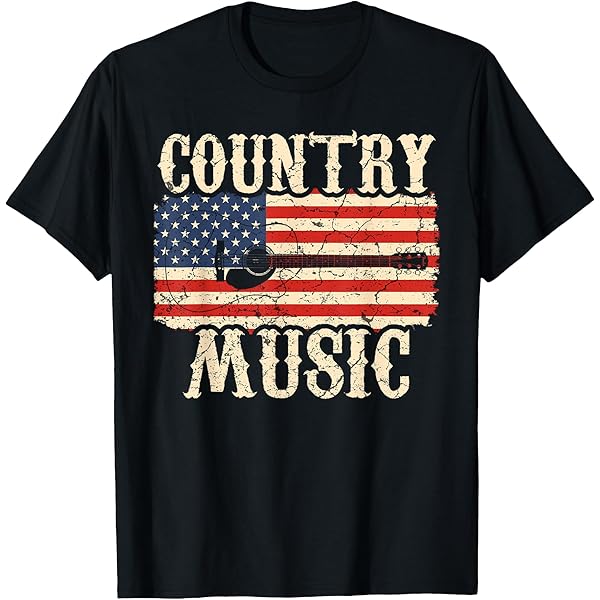 Gitarre Tshirt Herren Damen - Musik Rock USA Flagge Design Langarmshirt
