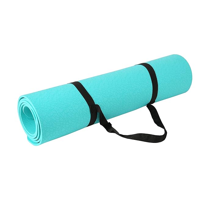 Exerz Yogamatte/Gymnastikmatte Mit Tragegurt - 183x61 cm/ 6 mm - Hohe Dichte/Rutschfest/Zertifiziert Umweltfreundlich/Pilates