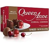 Queen Anne Milk Chocolate Covered Cordial Cherries | 6.6 oz | 10 Piece Gift Box | Whole Maraschino Cherry Creamy Filled Liquid Center |Holiday Party Chocolate Candy