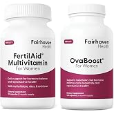 Fairhaven Health FertilAid Multivitamin, 90 Caps &amp; OvaBoost, 120 Caps | Female Health Supplement Combo, Supports Hormone Balance and Women's Health with Myo-Inositol, Vitex &amp; Vitamins
