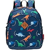JinBeryl Toddler Backpack for Boys or Girls, Little Kids Backpack for Preschool or Kindergarten (Dinosaur Navy Blue, Mini)