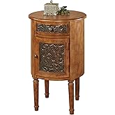 Lombardy Storage Accent Table | Traditional Style Vintage Furniture for Bedside, Chair, Couch | Wood with Metal Designs