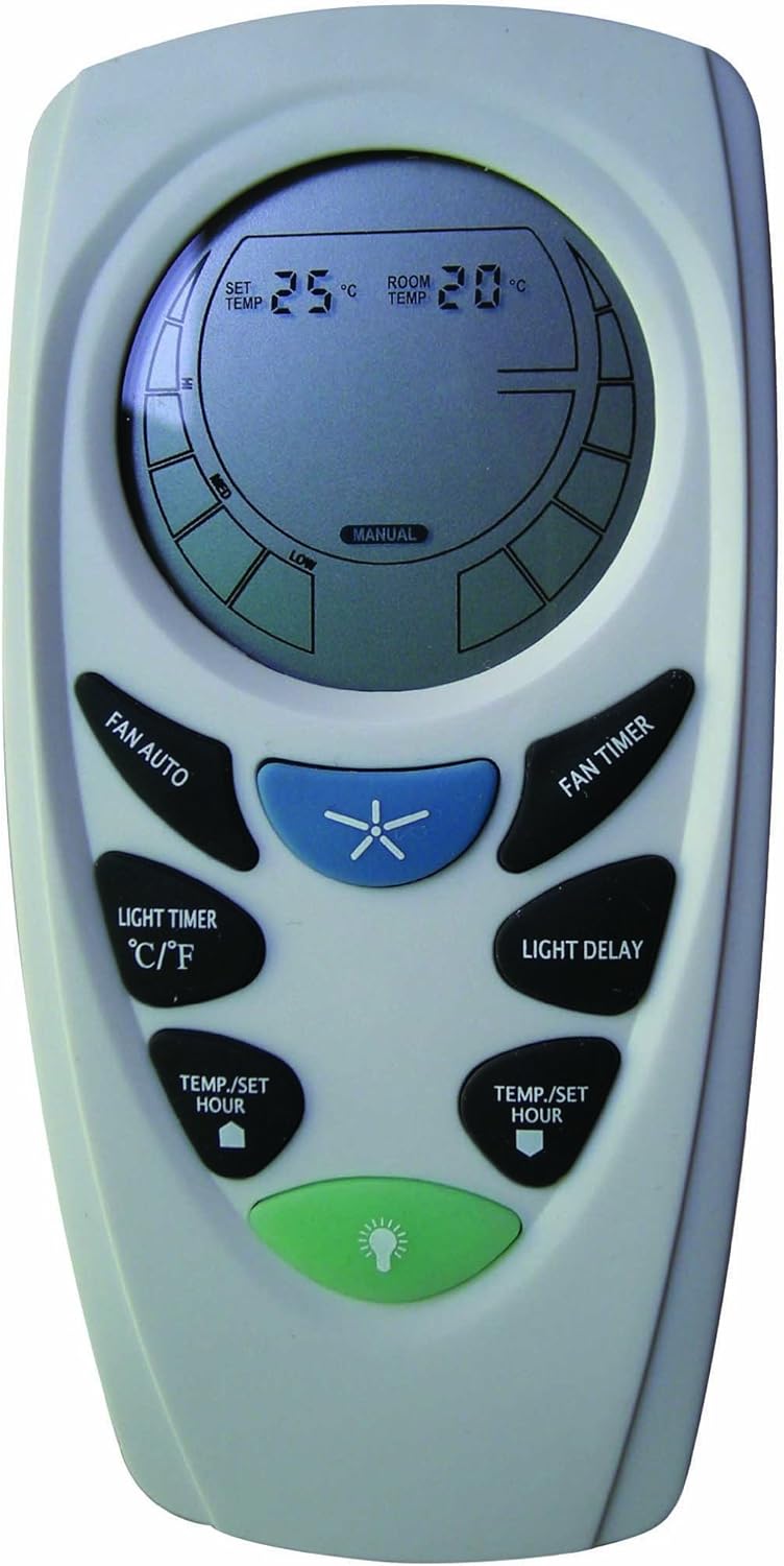 LUCCI AIR 210013 LCD Remote Control for Ceiling Fans with Lots of Extra Features Such as