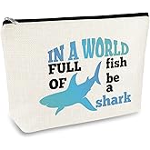 Shark Makeup Bag Shark Gifts for Women Animal Shark Lovers Gifts Travel Cosmetic Bag Ocean Shark Themed Gifts for Teen Girls Sharks Week Decor Gift Shark Gifts for Shark Lovers Christmas Birthday Gift